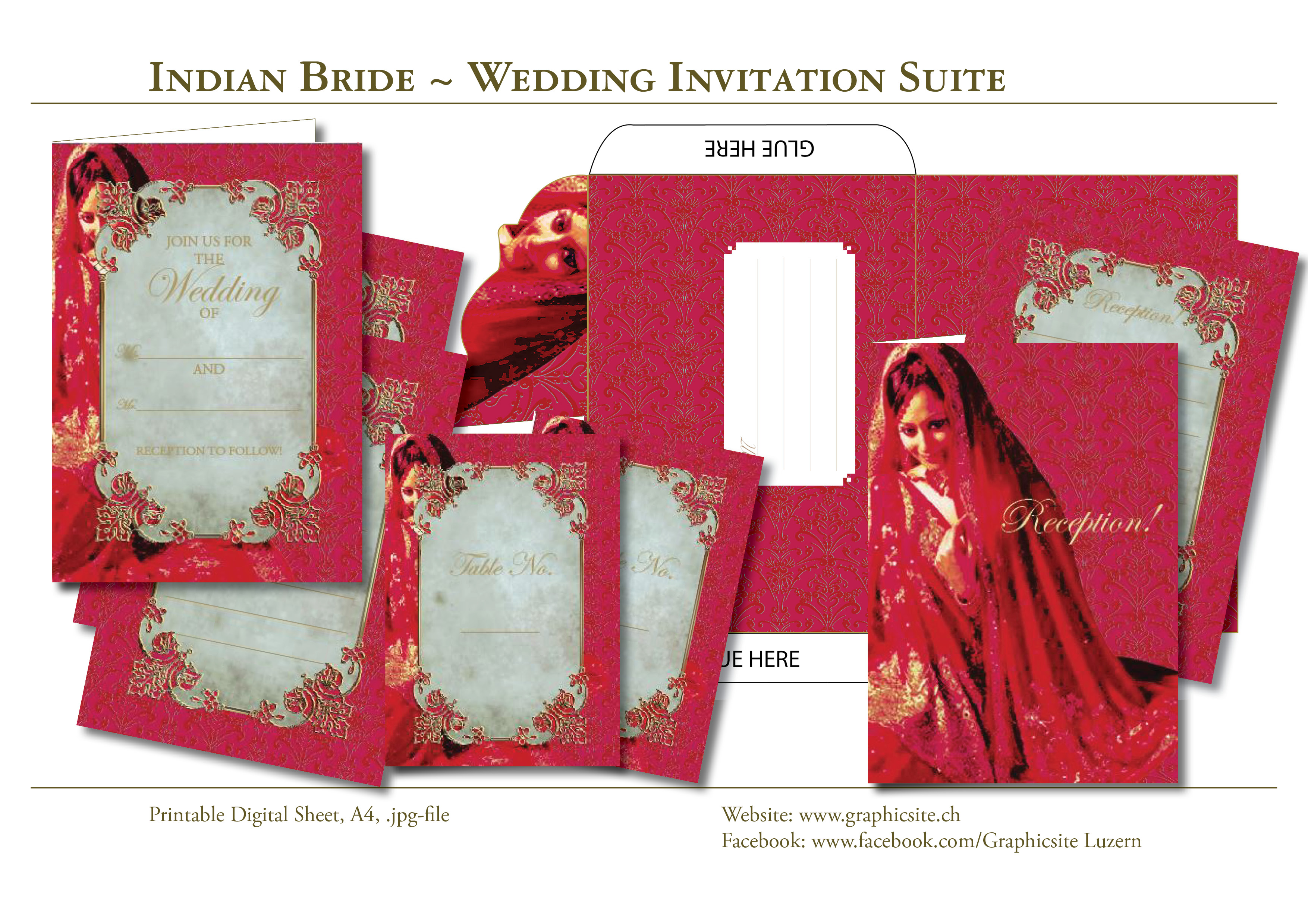 Karten selber drucken - Hochzeit - Indische Hochzeit - #hochzeitskarten, #einladungen, #selber, #gestalten, #basteln, #papeterie, 